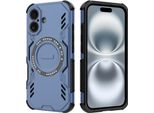 Custodia Magnetica Per Iphone 16, Paraurti Ibrido In Pc E Tpu, Prese D'aria Per La Dissipazione Del Calore Custodia Blu