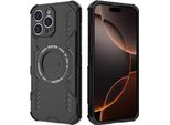 Custodia Magnetica Per Iphone 16 Pro Max, Paraurti Ibrido In Pc E Tpu, Prese D'aria Per La Dissipazione Del Calore Custodia Nera