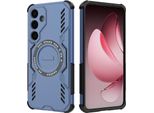 Custodia Magnetica Per Samsung Galaxy S25+, Paraurti Ibrido In Pc E Tpu, Fori Di Ventilazione Per La Dissipazione Del Calore Custodia Blu