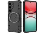 Custodia Magnetica Per Samsung Galaxy S25, Paraurti Ibrido In Pc E Tpu, Fori Di Ventilazione Per La Dissipazione Del Calore Custodia Nera