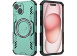 Custodia Magnetica Per Iphone 15, Paraurti Ibrido In Pc E Tpu, Prese D'aria Per La Dissipazione Del Calore Custodia Verde