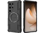 Custodia Magnetica Per Samsung Galaxy S25 Ultra, Paraurti Ibrido In Pc E Tpu, Fori Di Ventilazione Per La Dissipazione Del Calore Custodia Nera