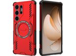 Custodia Magnetica Per Samsung Galaxy S25 Ultra, Paraurti Ibrido In Pc E Tpu, Fori Di Ventilazione Per La Dissipazione Del Calore Custodia Red