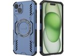 Custodia Magnetica Per Iphone 15 Plus /Iphone 14 Plus, Paraurti Ibrido In Pc E Tpu, Prese D'aria Per La Dissipazione Del Calore Custodia Blu