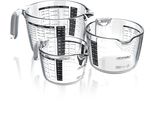 Arendo Set Di Caraffe Graduate In Vetro Da 250 Ml, 500 Ml E 1000 Ml, Caraffa Per Mescolare, In Vetro, (Set, 3 Pezzi), In Vetro Borosilicato, Resistente Al Calore, Scala Precisa, Adatto Al Microonde