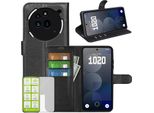 Per Nothing Phone 3A Pro Custodia A Libro In Pelle Finta Per Cellulare Nero + Vetro Temperato 9H