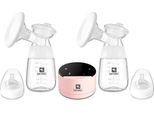 Tiralatte Elettrico Doppio Lorelli Daily Comfort Display Lcd Con Due Bottiglie Rosa