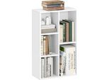 Homcom Scaffale, Scaffale Da Pavimento Con Livelli, Scaffale Di Stoccaggio, Scaffale Da Cucina Per Soggiorno, Camera Da Letto, Bianco