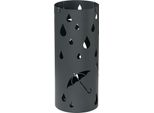 Homcom Portaombrelli Portaombrelli Con 4 Ganci E Vaschetta Raccogli Gocce Rimovibile Portaombrelli Per Bastoni E Ombrelli Acciaio Ø17 X 41 Cm Grigio Scuro