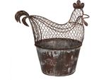Clayre & Eef Cestino Portaoggetti Pollo 39X39X25 Cm Marrone Grigio Metallo