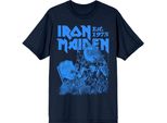 Iron Maiden - Maglietta "Est. 1975 Life After Death Stamp"" Per Uomo/Donna Unisex RO13596 (M) (Blu Scuro)"