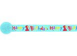 Amscan - Festoni "Happy 1St Birthday"", Carta Crespa SG38356 (Taglia Unica) (Multicolore)"