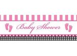 Creative Party - Bandiera "Gigante"", Baby Shower - Plastica SG36542 (Taglia Unica) (Rosa/Bianco/Nero)"