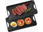 Piastra Reversibile Per Griglia Padella In Ghisa Per Bbq Pre-Stagionata 492X218Mm - Accessori Per Barbecue - Padella In Ghisa Per Bbq