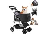Passeggino Pieghevole Per Cani Con 4 Ruote - Passeggino Per Animali Domestici Fino A 16,9 Kg - Passeggino Leggero Per Il Trasporto Di Cani
