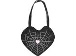 Something Different - Borsa Tote, Cuore A Ragnatela, Raso SD9972 (Taglia Unica) (Nero)