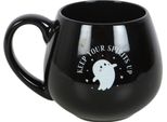 Something Different - Tazza Da Caffè "Keep Your Spirits Up"", Fantasma, 500Ml SD10019 (Taglia Unica) (Nero)"