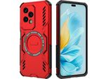 Custodia Magnetica Per Honor 200 Lite, Paraurti Ibrido In Pc E Tpu, Fori Di Ventilazione Per La Dissipazione Del Calore Custodia Rossa