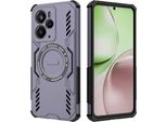 Custodia Magnetica Per Realme 14, Paraurti Ibrido In Pc E Tpu, Prese D'aria Per La Dissipazione Del Calore Custodia Viola