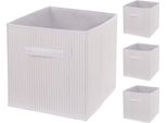 Set Di 4 Scatole Pieghevoli HWC-C21, Cestino Portaoggetti Scatola Di Organizzazione Scatola Di Smistamento Scatola Di Stoccaggio, Bambù 32X32X32Cm ~ Bianco