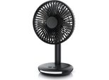 Ventilatore Da Tavolo Csl, Mini Ventilatore, Silenzioso Motore Dc, Usb, 3 Livelli Di Velocità, Batteria Li-Ion Da 2000 Mah, Orientabile A 45°, Luce Led, Fino A 8 Ore Di Autonomia, Compatto, Nero Opaco