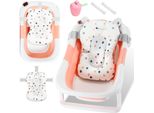 Aopunly Vaschetta Da Bagno Pieghevole Con Termometro E Cuscino Da Bagno - Vaschetta Da Bagno Pieghevole Da 60,5 Cm - Rosa