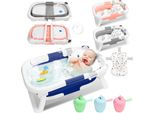 Bettizia Bagnetto Pieghevole Con Termometro E Cuscino Da Bagno - Bagnetto Pieghevole - Bagnetto Per Bambini - Grigio