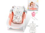 Tolletour Vaschetta Da Bagno Pieghevole Per Bambini Con Termometro E Cuscino Da Bagno - Vaschetta Da Bagno Pieghevole Per Bambini 60,5 Cm - Rosa