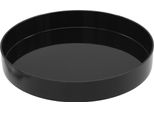1.05 Vassoio Rotondo In Nero Lucido - Ø 25 Cm Circa - Vassoio Decorativo Per Candele In Plastica (Nero)
