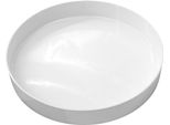 1.05 Vassoio Rotondo In Bianco Lucido - Ø 25 Cm Circa - Vassoio Decorativo Per Candele In Plastica (Bianco)