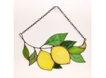 Avalglass In Vetro Colorato Ramoscello Di Limone, 19 Cm, Fatto A Mano, Decorazione Per Finestra Acchiappasole