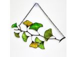 Avalglass Foglia Di Ginkgo In Vetro Colorato, 22 Cm, Fatto A Mano, Decorazione Per Finestre, Tiffany