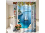 Tenda Da Bagno Decorativa Impermeabile E Resistente Alla Muffa, Come Tenda Della Doccia, Divisorio O Tenda Della Porta, Dimensioni: 180X180Cm, Stile 2