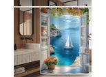 Tenda Da Bagno Decorativa Impermeabile E Resistente Alla Muffa, Come Tenda Da Doccia, Divisorio Per La Stanza O Tenda Per La Porta, Dimensioni: 200X180Cm, Stile 2