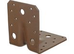 Alberts 822460 Connettore Angolare Per Impieghi Gravosi Duravis® Con Perlina, Rivestimento Duplex Marrone Ruggine, Dimensioni 105 X 105 X 90 Mm, Set Da 20
