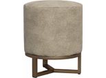 Sgabello Casa Padrino Grigio / Marrone Ø 40 X H. 50 Cm - Mobili