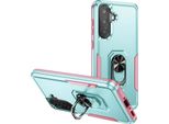 Avizar, Cover Galaxy A36 Antiurto Con Supporto Ad Anello Magnetico, Blu/Rosa