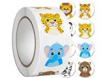 Edibazzar | Adesivi In Rotolo 500 Pz. Animali Fai Da Te Per Bambini Colorati