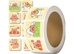 Edibazzar | Adesivi Colorati Capibara In Rotolo Da 300 Pezzi. Per Bambini Fai Da Te