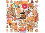 Edibazzar | Adesivi Capibara, 60 Pezzi, Colorati, Motivanti, Fai Da Te Per Bambini