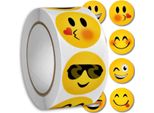 Edibazzar | Adesivi Emoji Colorati In Rotolo 500 Pz. Emoticons Fai Da Te Per Bambini