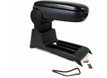 Bracciolo Centrale Bracciolo Console Centrale Per Vw Polo 2001-2009 Finto Cuoio Abs Nero