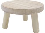 2.03 Sgabello Naturale Per Piante E Fiori Con Tre Gambe - Ca. Ø 21 Cm X 12 Cm - Piccolo Supporto In Legno
