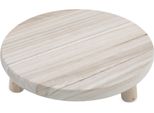 2.03 Sgabello Naturale Per Piante E Fiori Con Tre Gambe - Ca. Ø 29 Cm X 7 Cm - Supporto In Legno Piccolo (Grande)