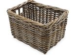 Cestino In Rattan Con Manico - Circa 34X24X20 Cm - Cestino Decorativo In Legno (Piccolo)