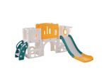 Scivolo Per Bambini Lvhom Parco Giochi 6 In 1, Scivolo Per Bambini Con Canestro, Scivolo Da Giardino, Giallo