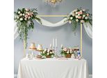 Vevor Barra Per Decorazioni Da Tavolo, Altezza 330-1066,8 Mm E Lunghezza Regolabile 711,2-2489,2 Mm, Arco Da Tavolo Con Morsetti, Cornice Decorativa Per Matrimonio, Compleanno E Decorazioni Natalizie, Oro