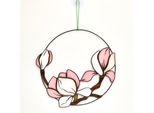 Acchiappasole Avalglass In Vetro Colorato, Rosa, 20 Cm, Rotondo, Fatto A Mano In Stile Tiffany, Decorazione Per Finestre