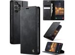 Custodia In Pelle Per Samsung Galaxy A13 / A04S / A04 / M13 5G, Protezione Rfid, Chiusura Magnetica, Slot Per Carte E Funzione Stand Nero