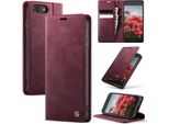 Custodia In Pelle Per Iphone 6S Plus/6 Plus/7 Plus/7 Plus/8 Plus, Protezione Rfid, Chiusura Magnetica, Slot Per Carte E Funzione Stand Rosso